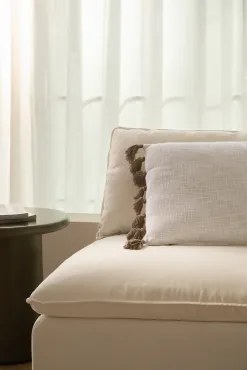 Kwadratowa Poduszka 45x45 Cm Z Bawełny Botucau Kremowa - Sklum