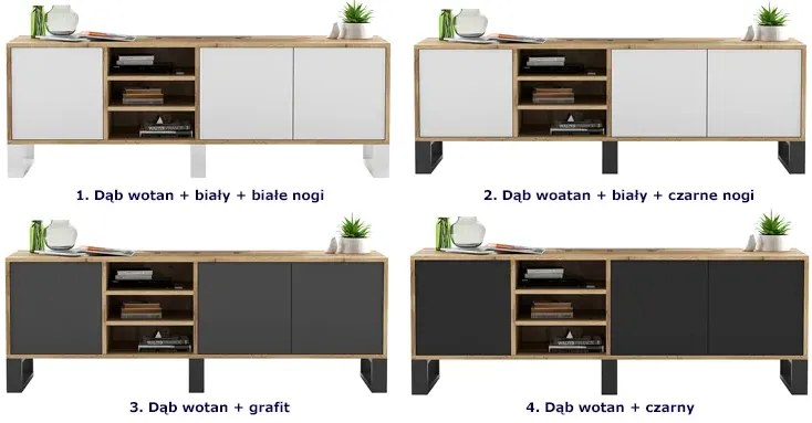 Szafka na TV dąb wotan + grafit - Avila 9X