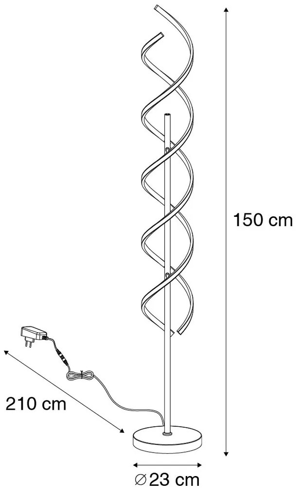 Lampa stojąca złota z wbudowanym LED, 3-stopniowy ściemniacz w Kelvinach - HenkDesignerski Oswietlenie wewnetrzne
