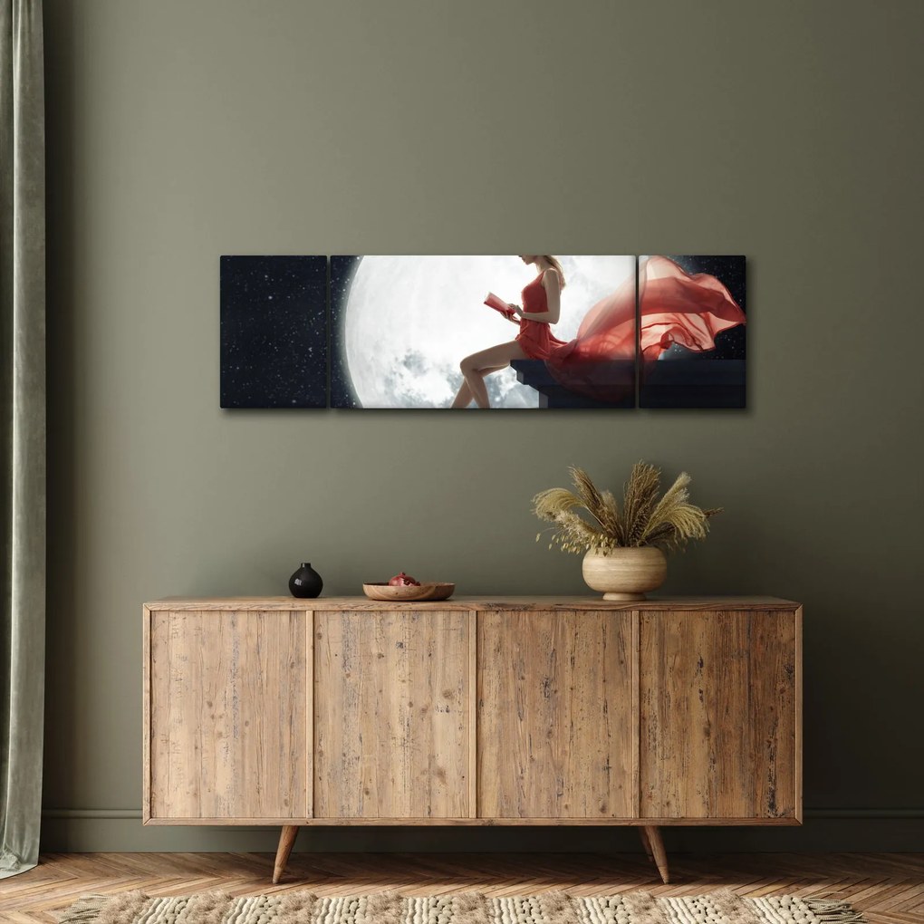 Obraz - Kobieta w świetle księżyca (170x50 cm)