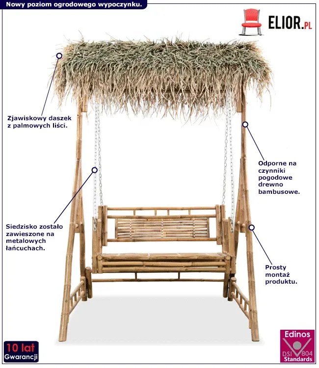 Bambusowa huśtawka ogrodowa D5-T56
