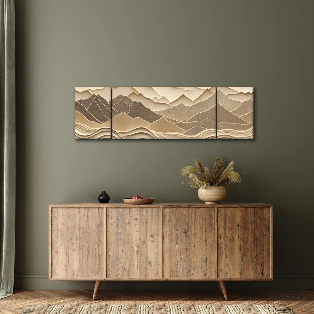 Obraz - 3D linie gór (170x50 cm)