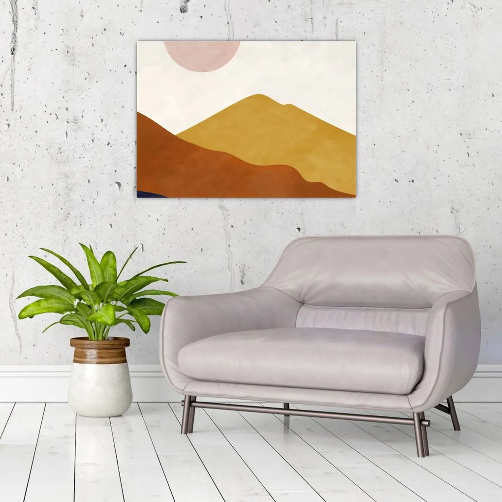 Obraz na szkle - Góry akwarelowe N⁰1 (70x50 cm)