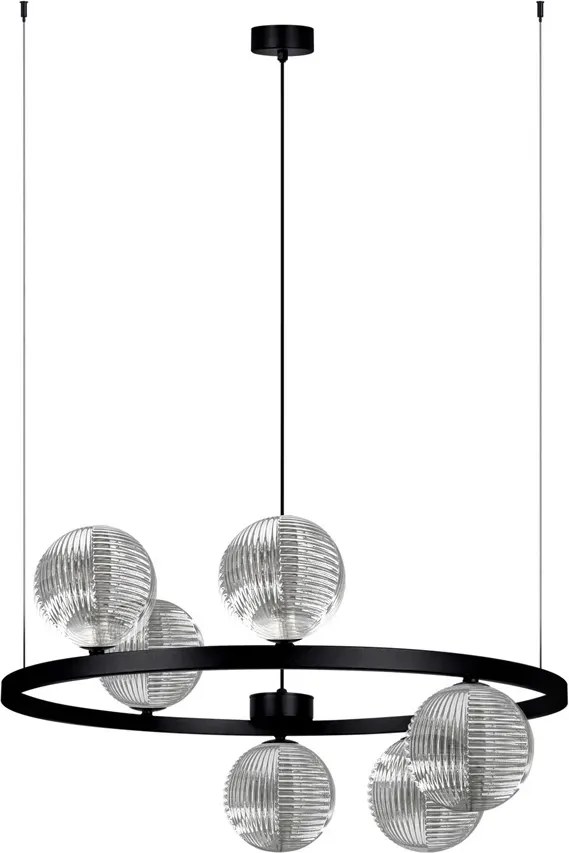 Lampa okrąg ze szklanymi kloszami grafitowa P5-L89