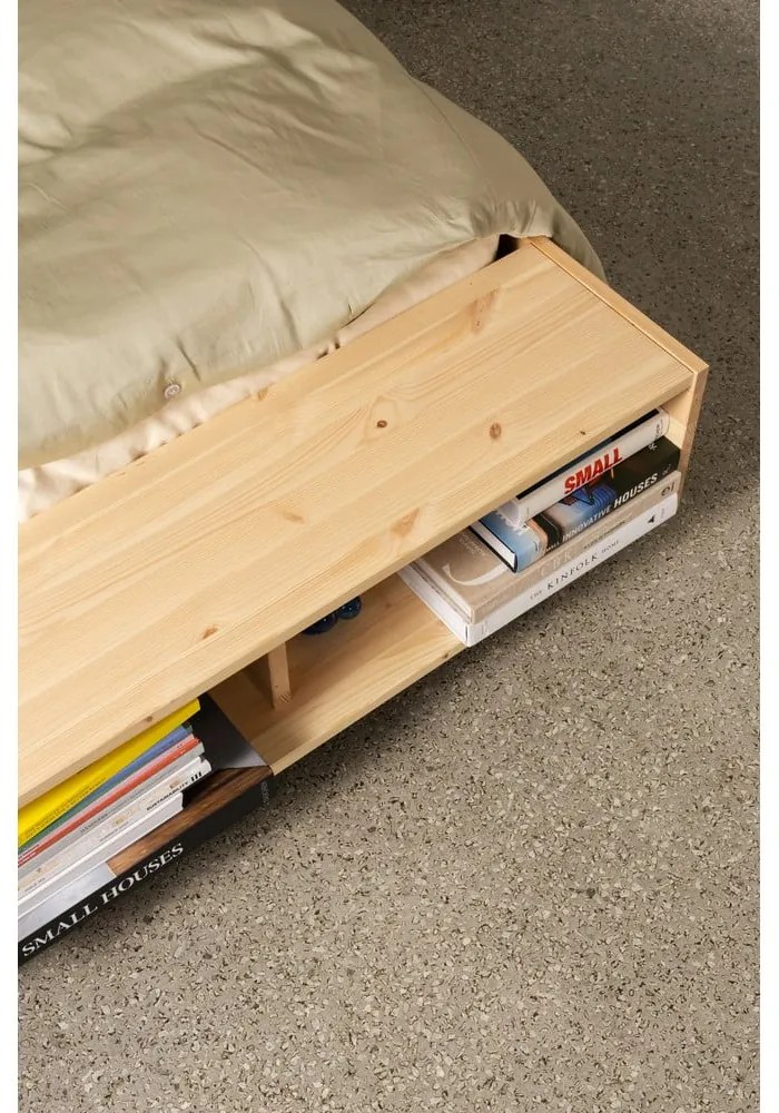 Łóżko dwuosobowe z litego drewna sosnowego ze stelażem 160x200 cm Merge – Karup Design