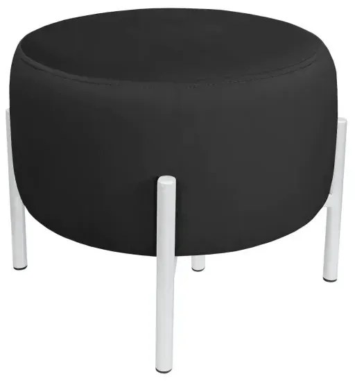 Pufa WILFRED MG VELVET czarna/biała ATOS