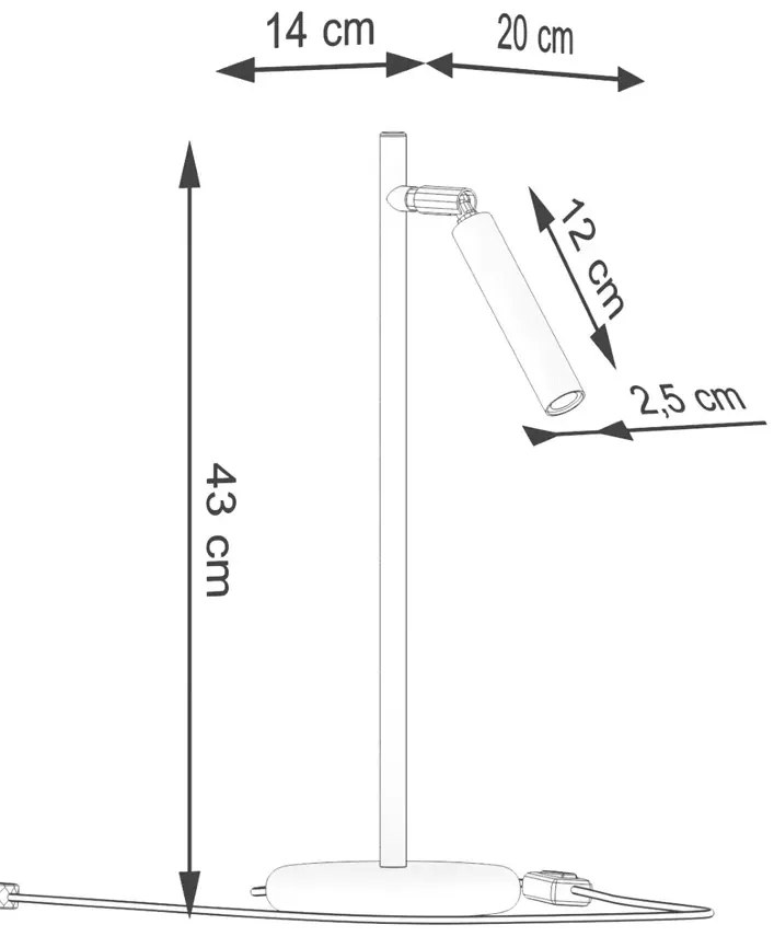 Biała regulowana lampka biurkowa - 3X M090 F8-T28