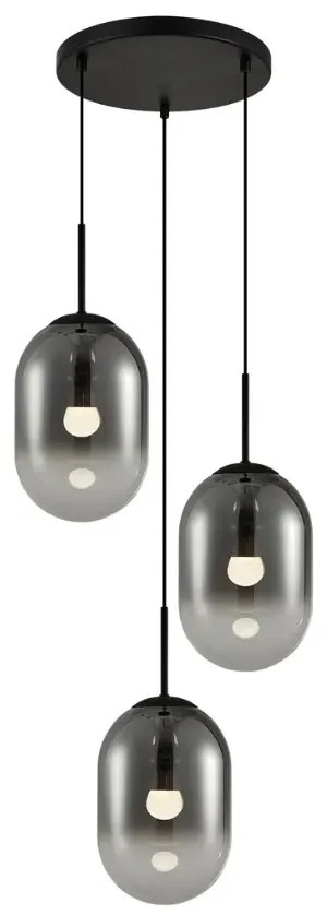 Okrągła czarna lampa wisząca - K399-Olion