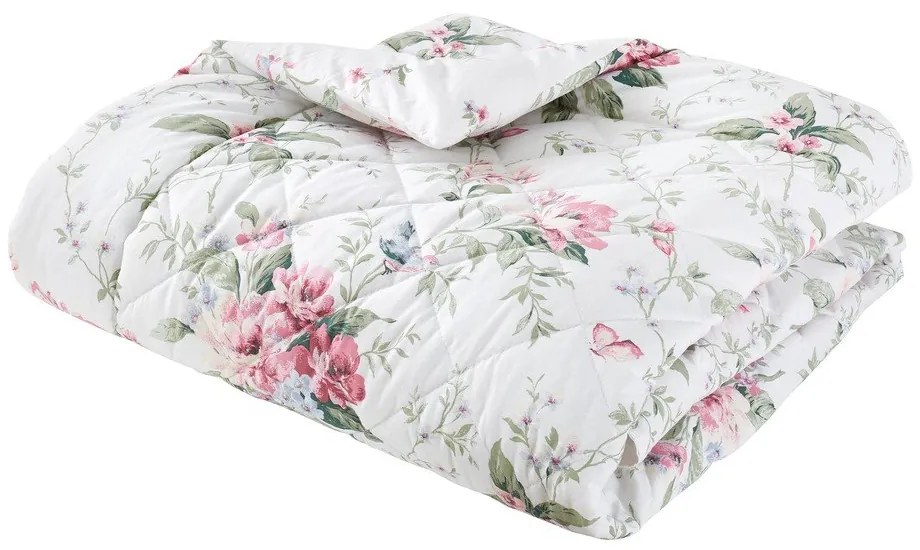 Kremowa narzuta pikowana 200x200 cm Bridgerton Penelope Floral – Catherine Lansfield