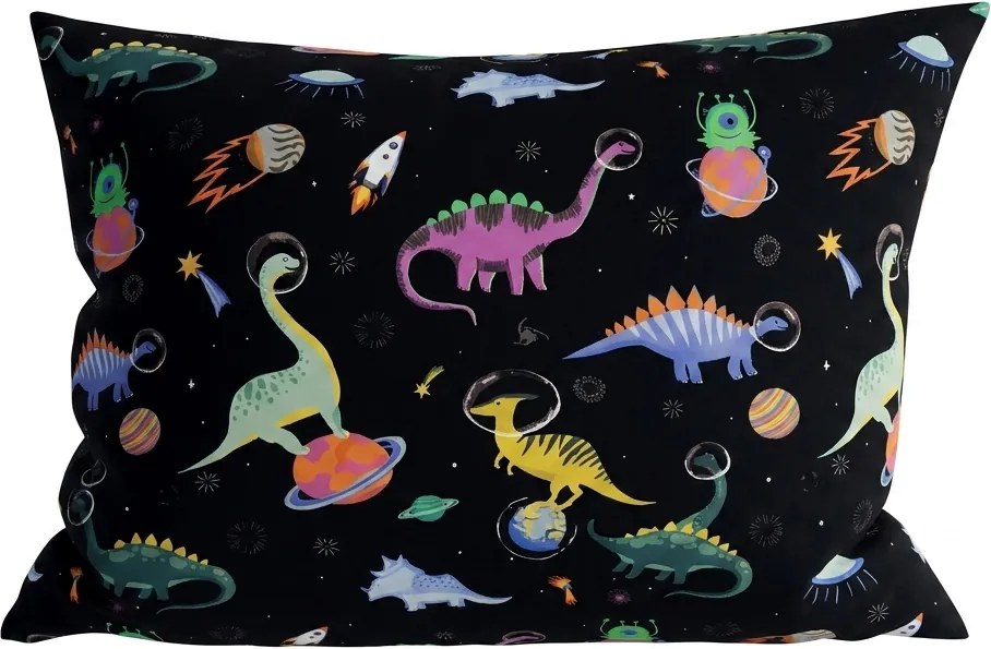 Poszewka na poduszkę z mikrofibry DINO SPACE 50x70 cm, kolorowa