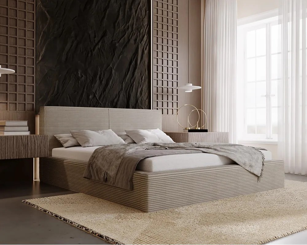 Łóżko tapicerowane ARES z pojemnikiem na pościel