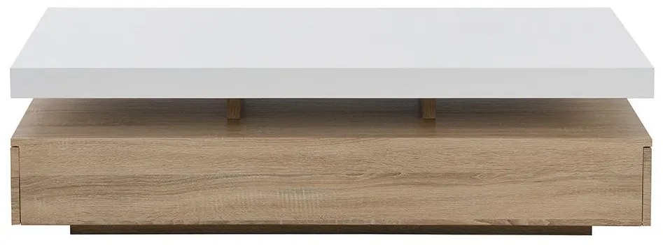 Ława FELIX – 2 szuflady – MDF – kolor: dębowy i biały