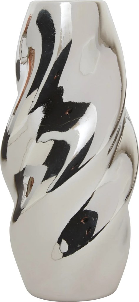 Wazon srebrny TWISTED SKY, ceramiczny, wys. 21 cm