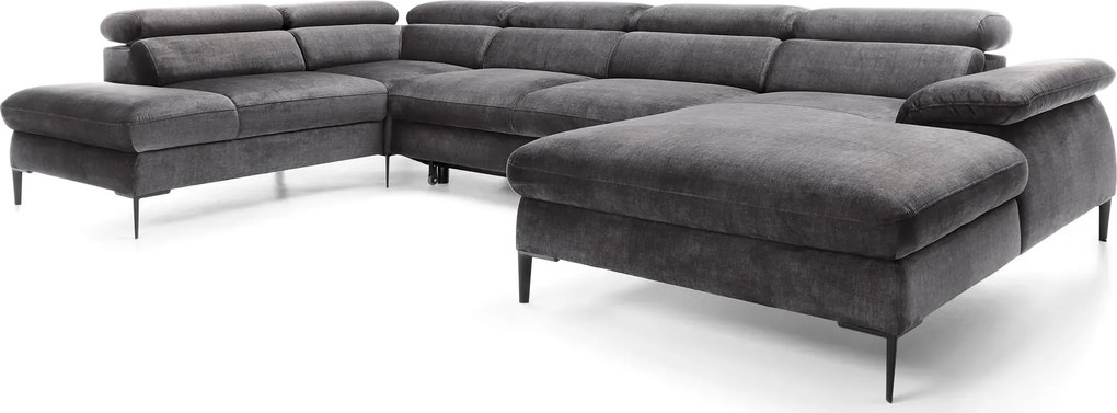 Szary duży narożnik z funkcją spania L8-R08