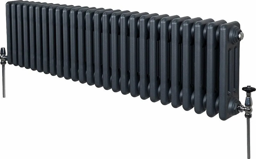 Tradycyjny grzejnik 3-kolumnowy - 300 x 1192 mm - antracytowy szary