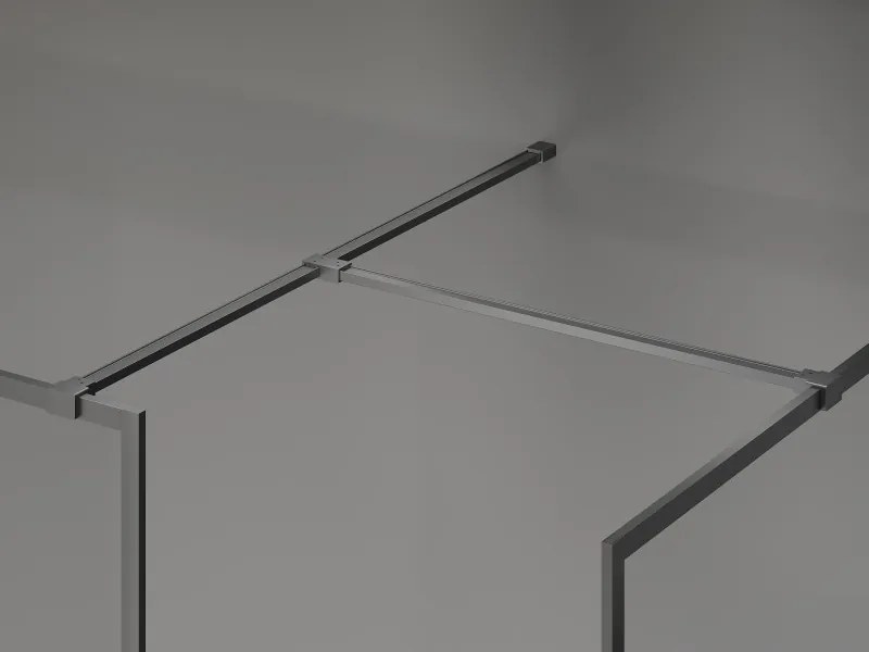 Mexen Kioto-F ścianka prysznicowa Walk-in z ramką 125 x 100 cm, transparent 8 mm, gun metal - 800-125-202-04-95-100