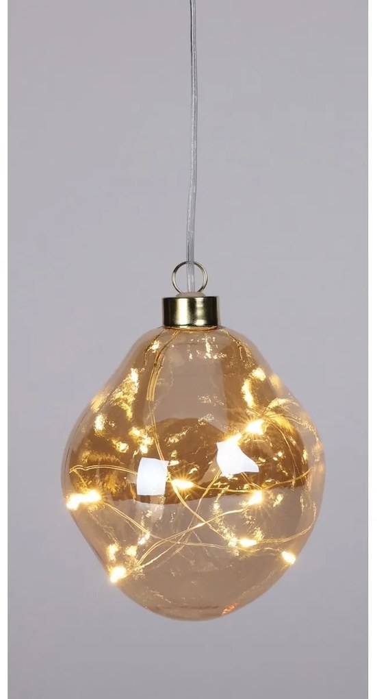 Ozdoba świąteczna LED Organic ball złoty, 10 cm