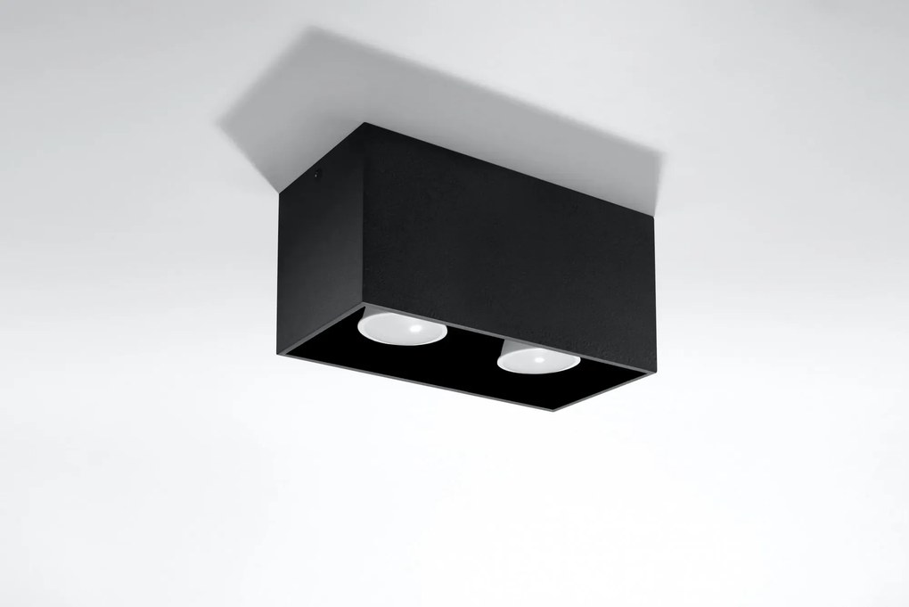 Czarny minimalistyczny plafon LED - EX509-Lenobri