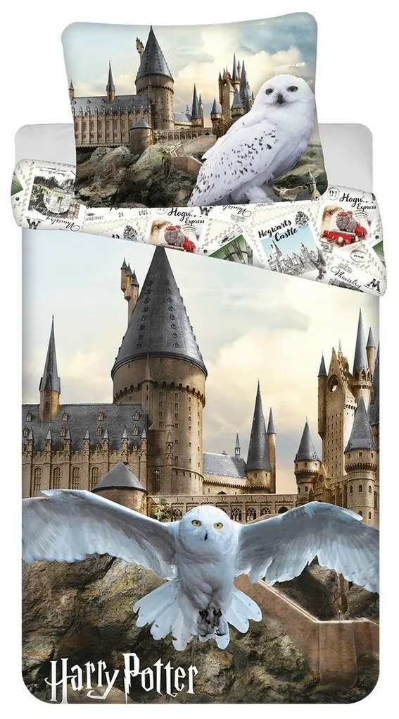 Jerry Fabrics Pościel bawełniana Harry Potter Hedwig 02, 140 x 200 cm, 70 x 90 cm
