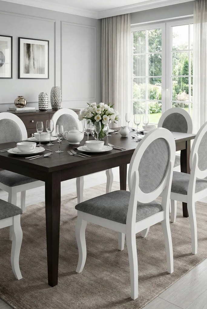 Białe krzesło bankietowe medalion K4-W17