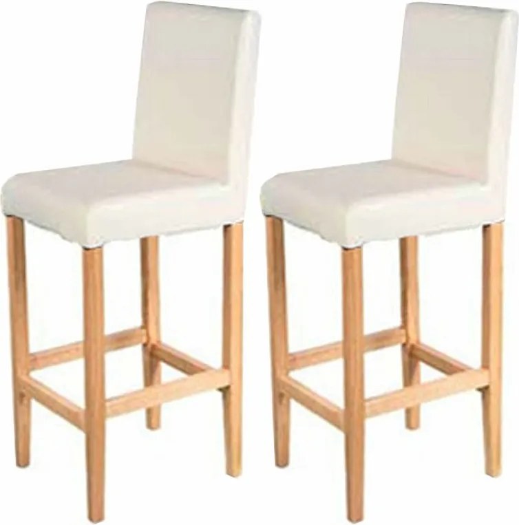 Stołek barowy Vicenza (zestaw 2 sztuk),  kremowy, jasne nogi