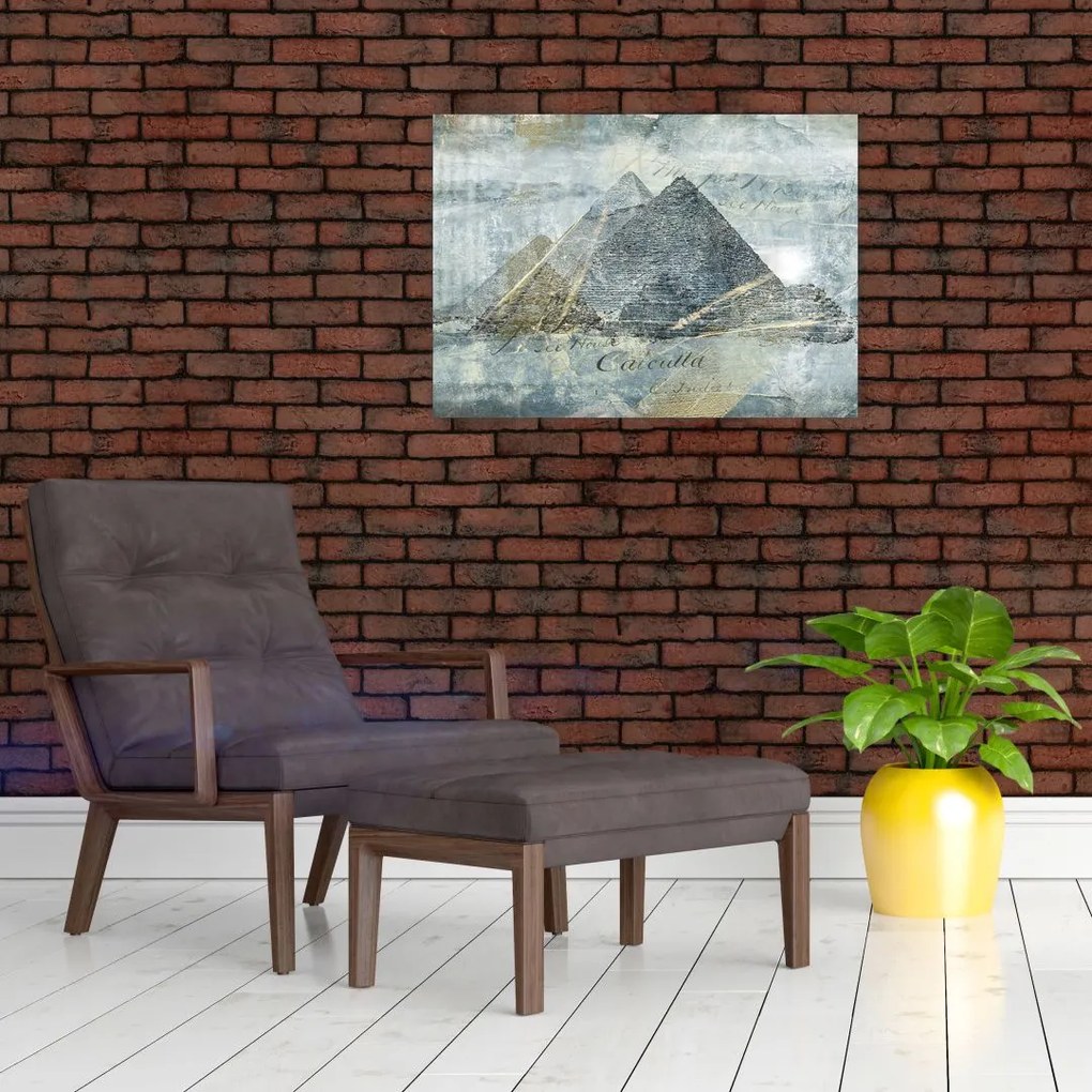 Obraz - Piramidy w niebieskim filtrze (70x50 cm)