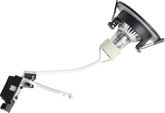 Zestaw 6 nowoczesnych okrągłych reflektorów wpuszczanych czarnych IP44 - Xena