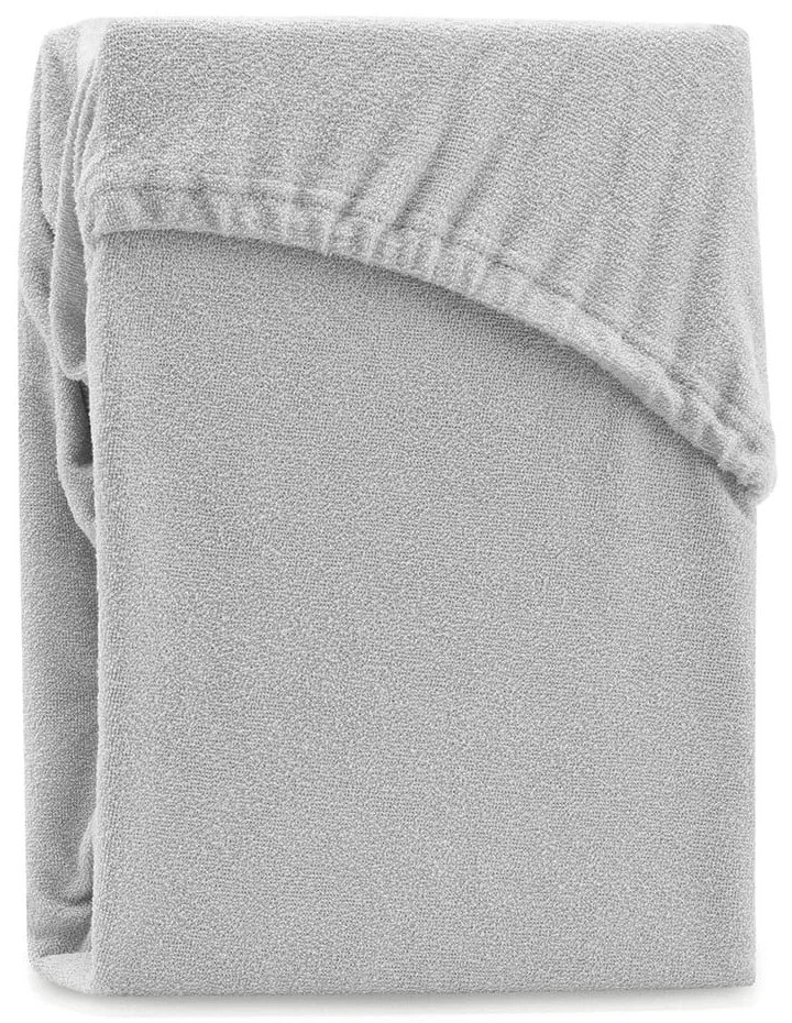 Jasnoszare prześcieradło frotte z gumką 140x200 cm Ruby – Restilo