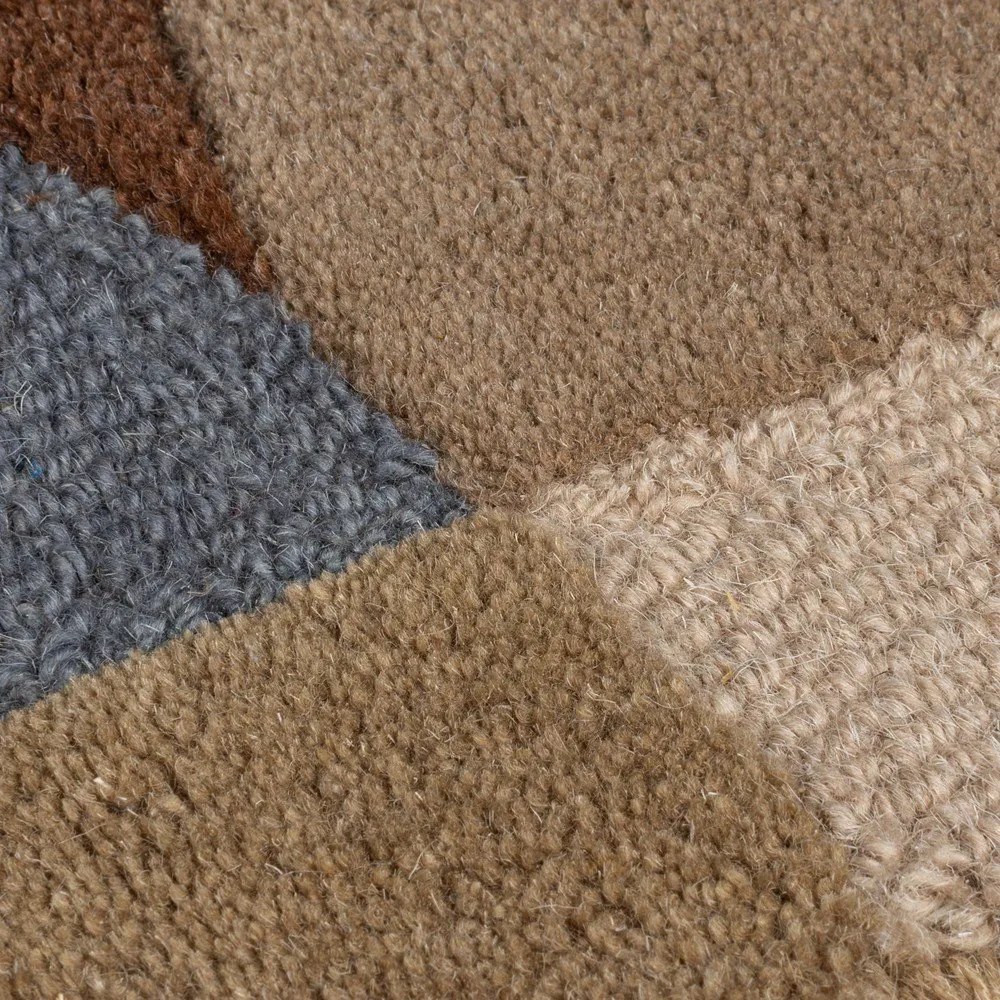 Szarobeżowy wełniany chodnik tkany ręcznie 80x230 cm Mia Ellipse – Flair Rugs