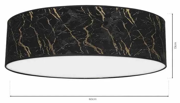 Lampa sufitowa, czarna, złota, okrągła SENSO Black/Gold 3xE27 Ø60cm