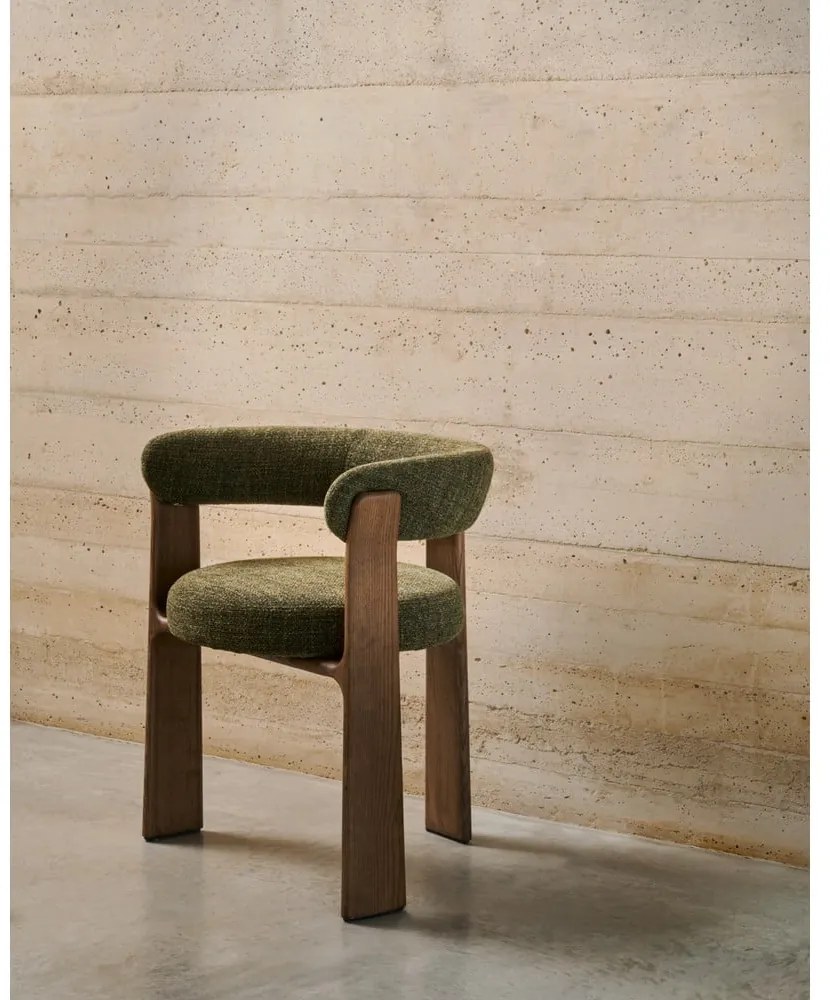 Krzesło z litego drewna jesionowego w kolorze khaki i brązowym Granite – Kave Home