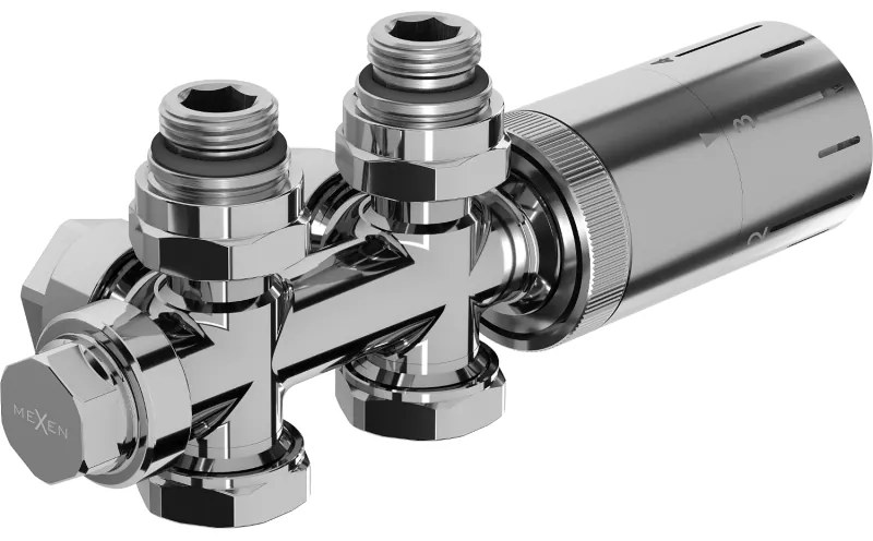 Mexen G05 zestaw termostatyczny kątowy/prosty, Duplex, DN50, chrom - W908-958-01