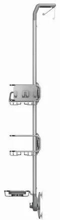 Simplehuman Regulowany uchwyt do drzwiprysznicowych z półkami