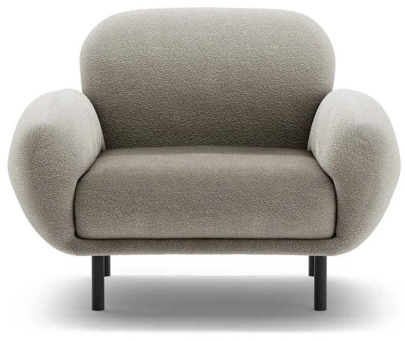 Szary fotel z materiału bouclé Poppy – Micadoni