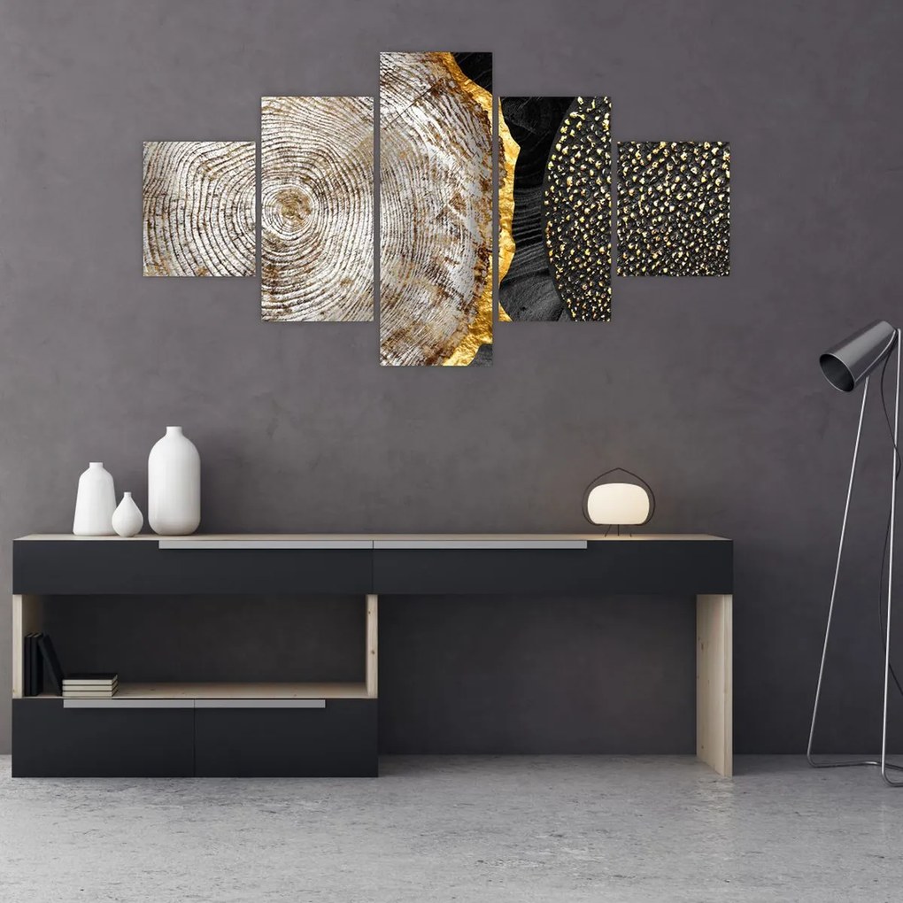 Obraz - Pień drzewa w kolażu 2 (125x70 cm)
