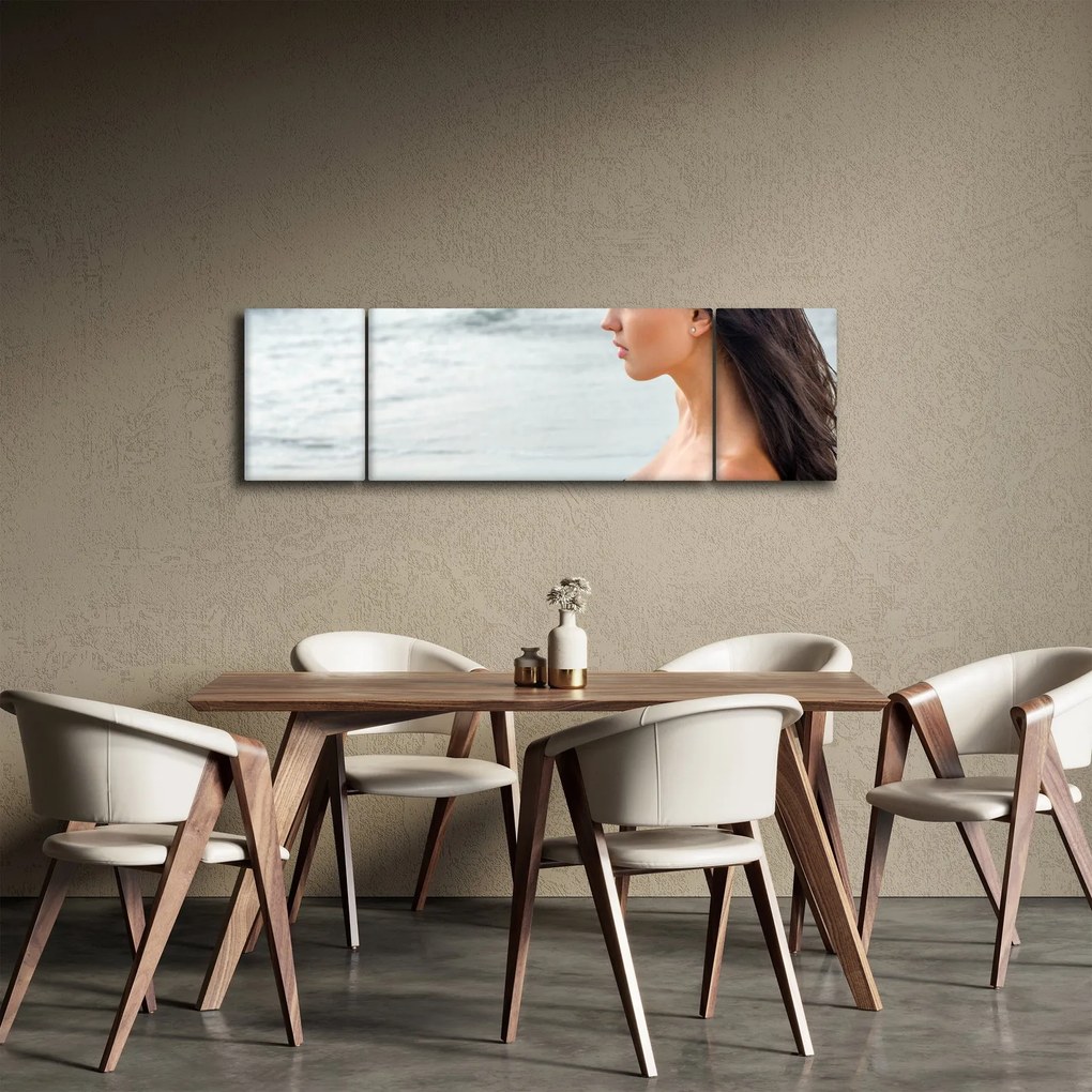 Obraz kobiety na plaży (170x50 cm)