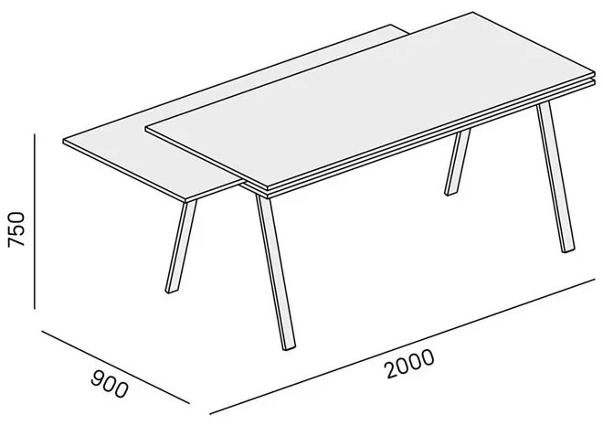 PLAN Biurko LAYERS, wysuwany środkowy blat, 170 cm, biały/szary