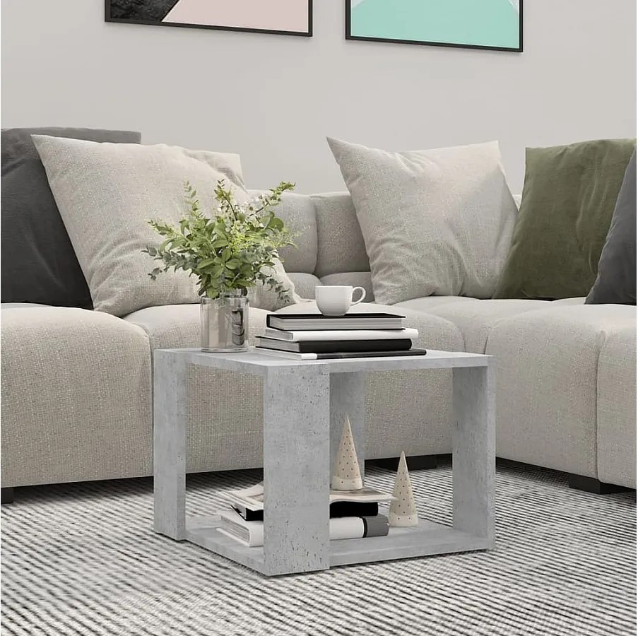 Stolik kawowy 40x40x30 cm drewno przetworzone białe