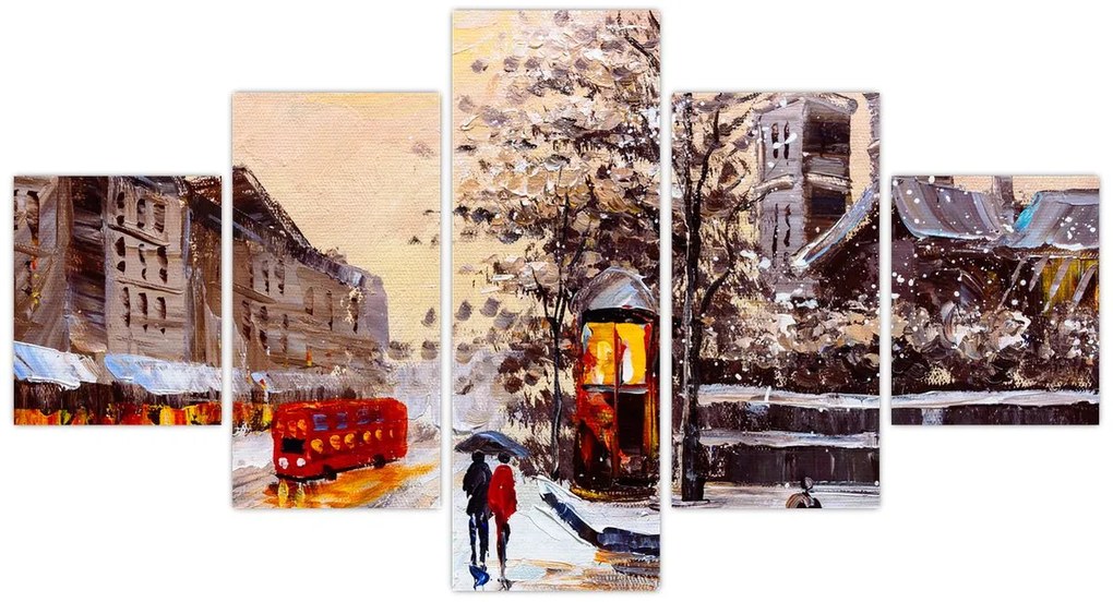 Obraz - Obraz miasta zimą (125x70 cm)