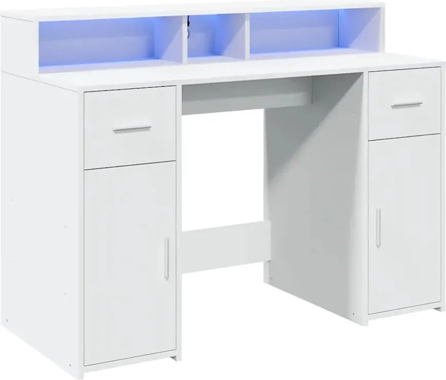 Biurko podświetlane 120 cm biały W6-N33