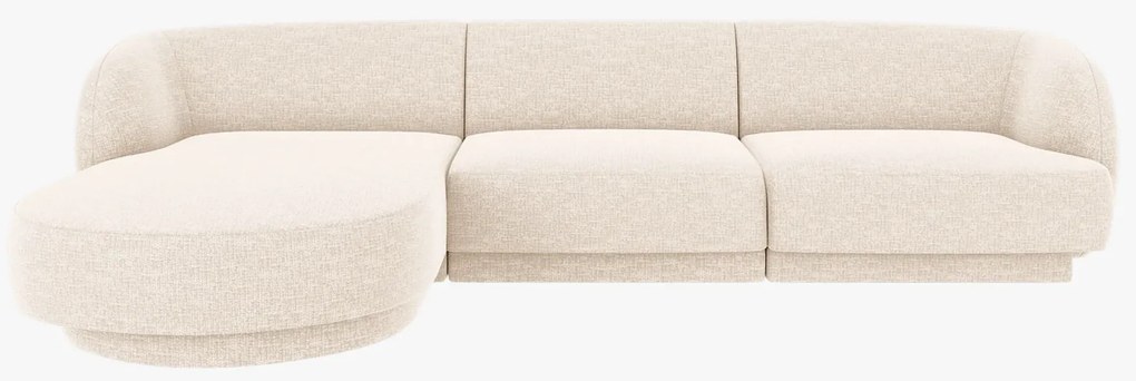 OUTLET Narożnik sofa narożna lewostronna jasny beż szenil 255/156/70 Miley od Micadoni