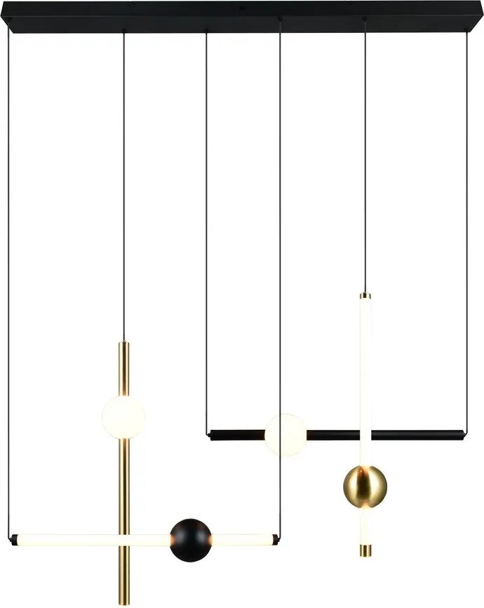 Lampa wisząca LED w czarno-złotym kolorze ze ściemniaczem Melita – Trio