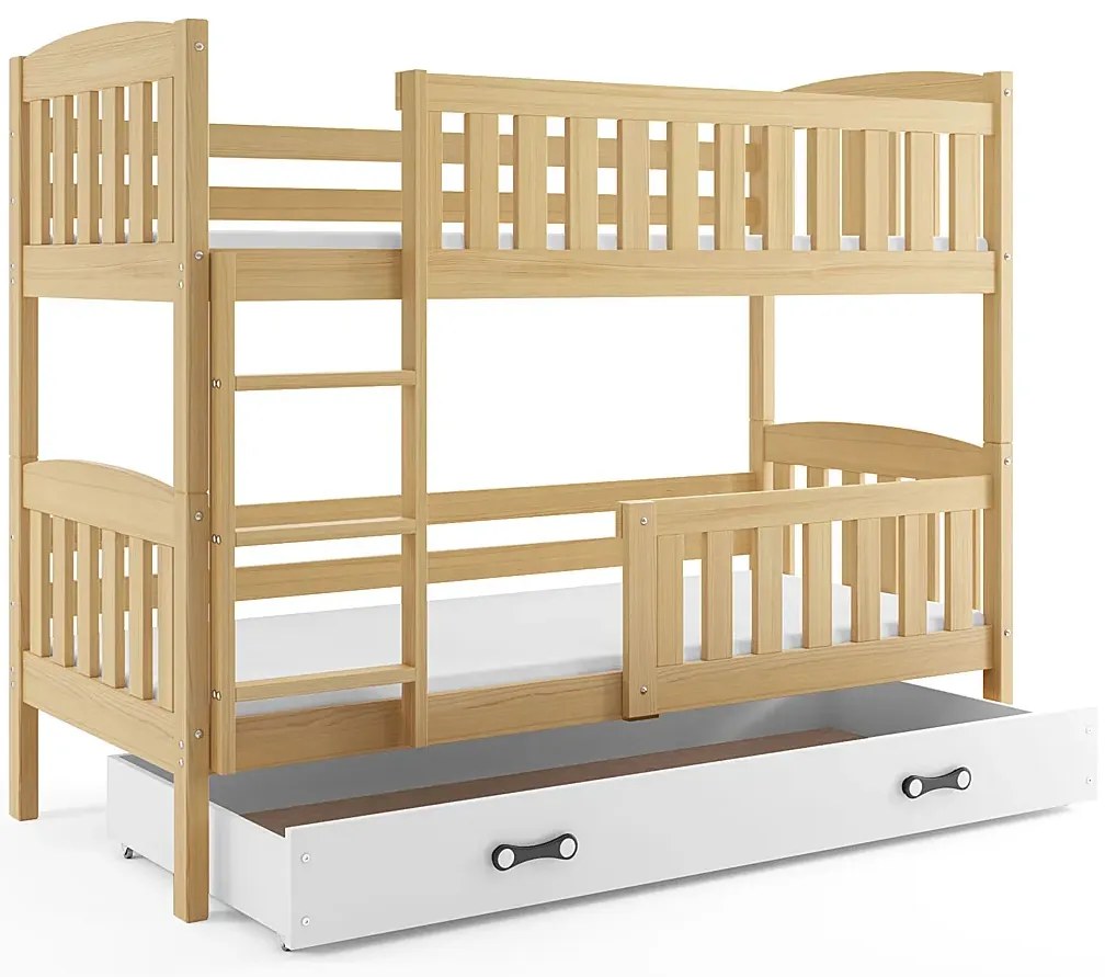 Sosnowe łóżko dziecięce piętrowe 80x190 H7-Z19