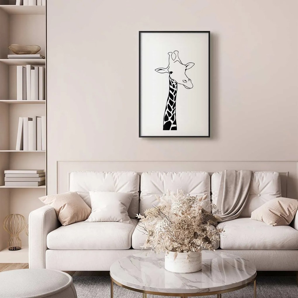 Plakat Kraciasta szyja 40x60 cm z ramą czarną z marginesem ARTGEIST B