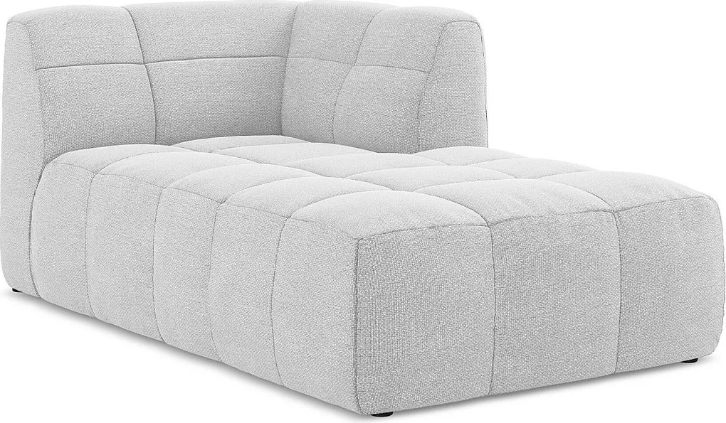 Szezlong prawostronny - z tkaniny bouclé - srebrny - ALOHA