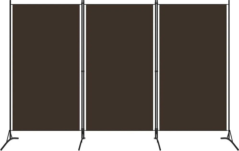 Parawan pokojowy z 3 panelami, 260x180 cm, brązowy.