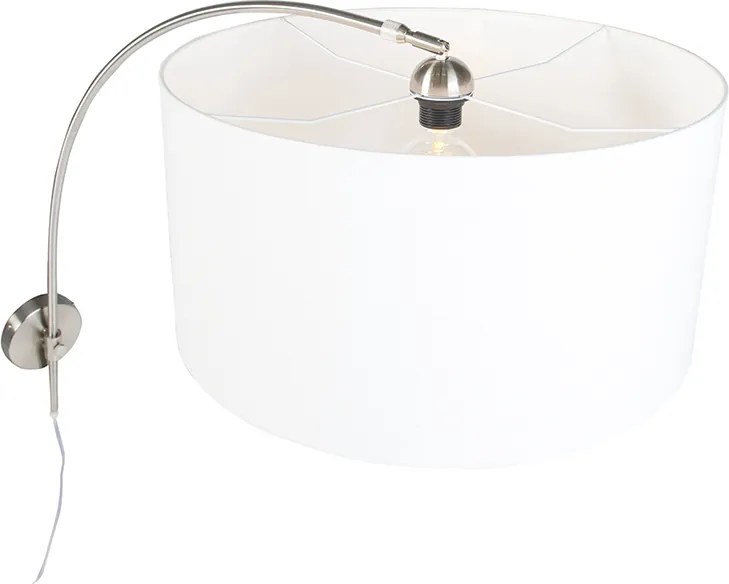 Nowoczesna lampa ścienna łukowa ze stali z białym kloszem 50/50/25 regulowana