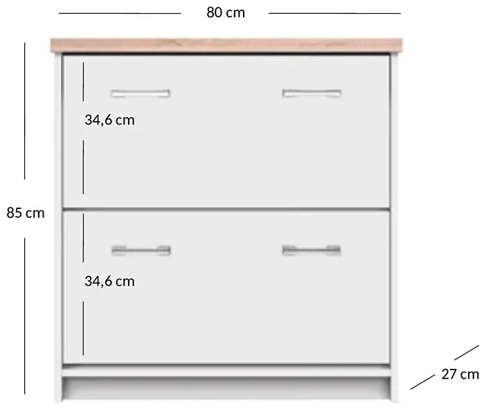 Biała szafka na buty - Ontario 17X