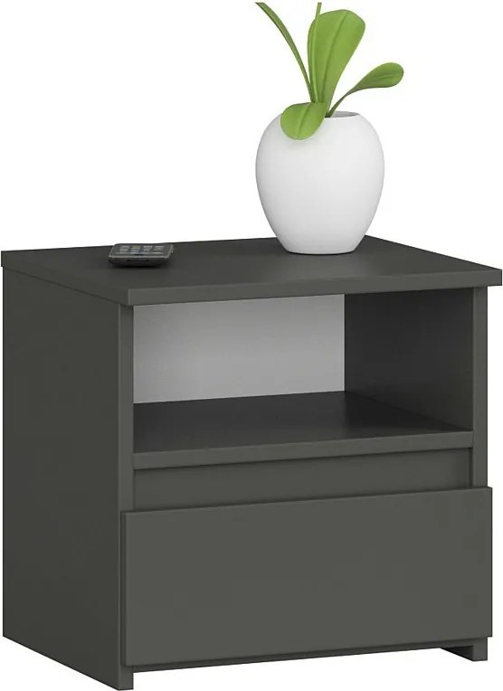 Szafka nocna AKORD CL1 Grafit Szary 40 cm 1 szuflada kolor Grafit Szary mat 1 półka 40x35x40 cm