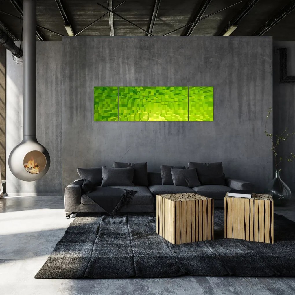 Obraz żółto-zielonych kostek (170x50 cm)
